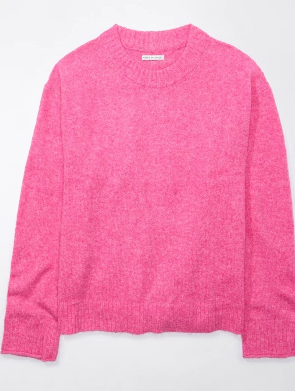 American Eagle Womens Pink Whoa So Soft Crew Neck Relaxed Sweater Size Medium